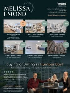 Full page real estate ad by Melissa Emond in Humber Bay Happenings